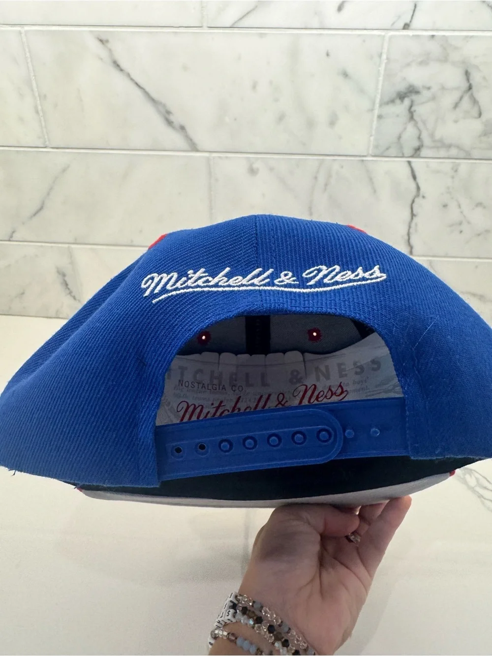 Mitchell & Ness Kids New York Rangers Blue and Red Snapback Hat